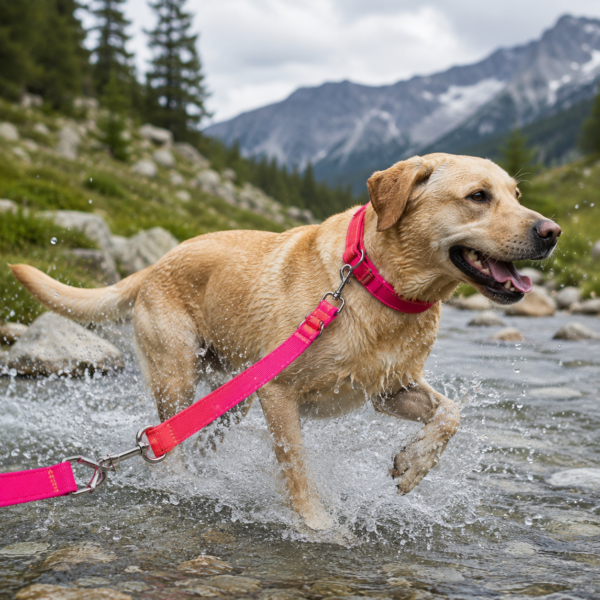 Multi-way rope dog leash for hands-free crossbody walks