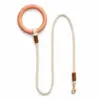 Natural Wooden Ring Dog Leash – Soft Cotton Rope for Everyday Walks