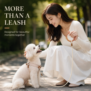 Natural Wooden Ring Dog Leash – Soft Cotton Rope for Everyday Walks – photo 2