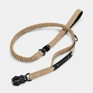 Shock-Absorbing Bungee Dog Leash with Car Seat Buckle