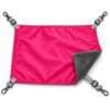 Reversible Waterproof Cat Cage Hammock with Fleece and Metal Hooks