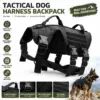 Tactical dog harness back clip and top handle close-up
