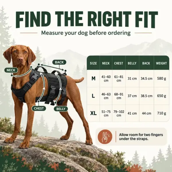 No-pull dog harness MOLLE vest side attachment points
