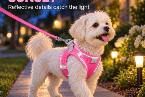 PawFurvia breathable mesh dog harness product gallery view