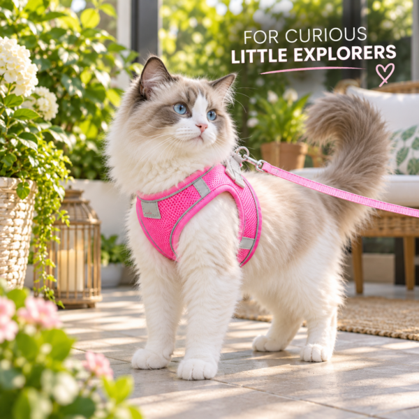 Breathable small dog harness back clip attachment