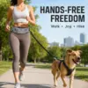 Hands-free running leash water-resistant waist belt detail