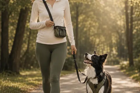 Person holding their dog close outdoors
