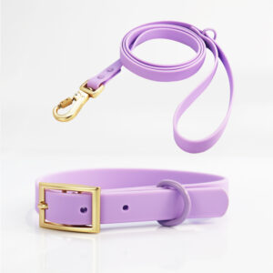 Waterproof Dog Collar and Leash Set with Metal Hardware