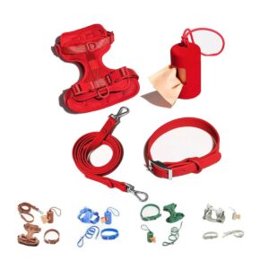 PawFurvia Waterproof Dog Harness and Leash Set, S–XL