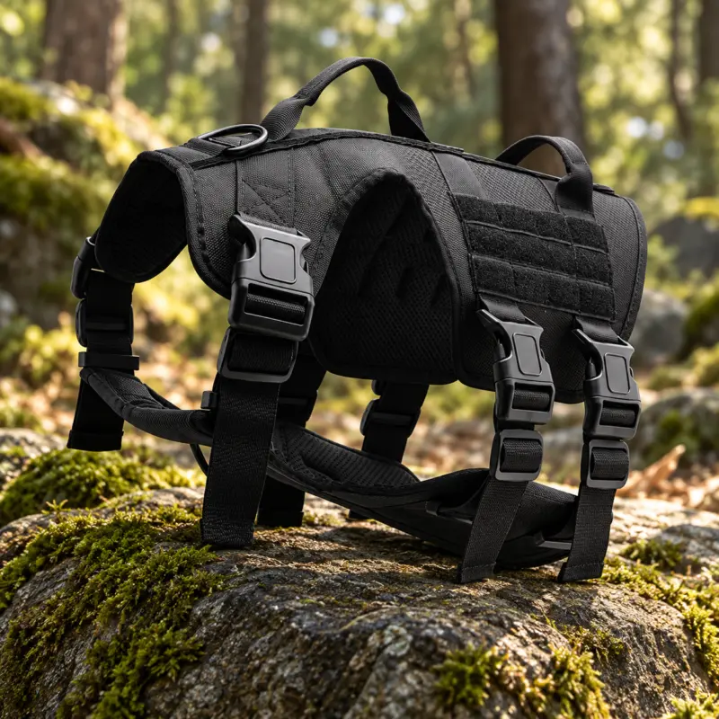 Tactical Dog Walking Harness with Handle & MOLLE Panels