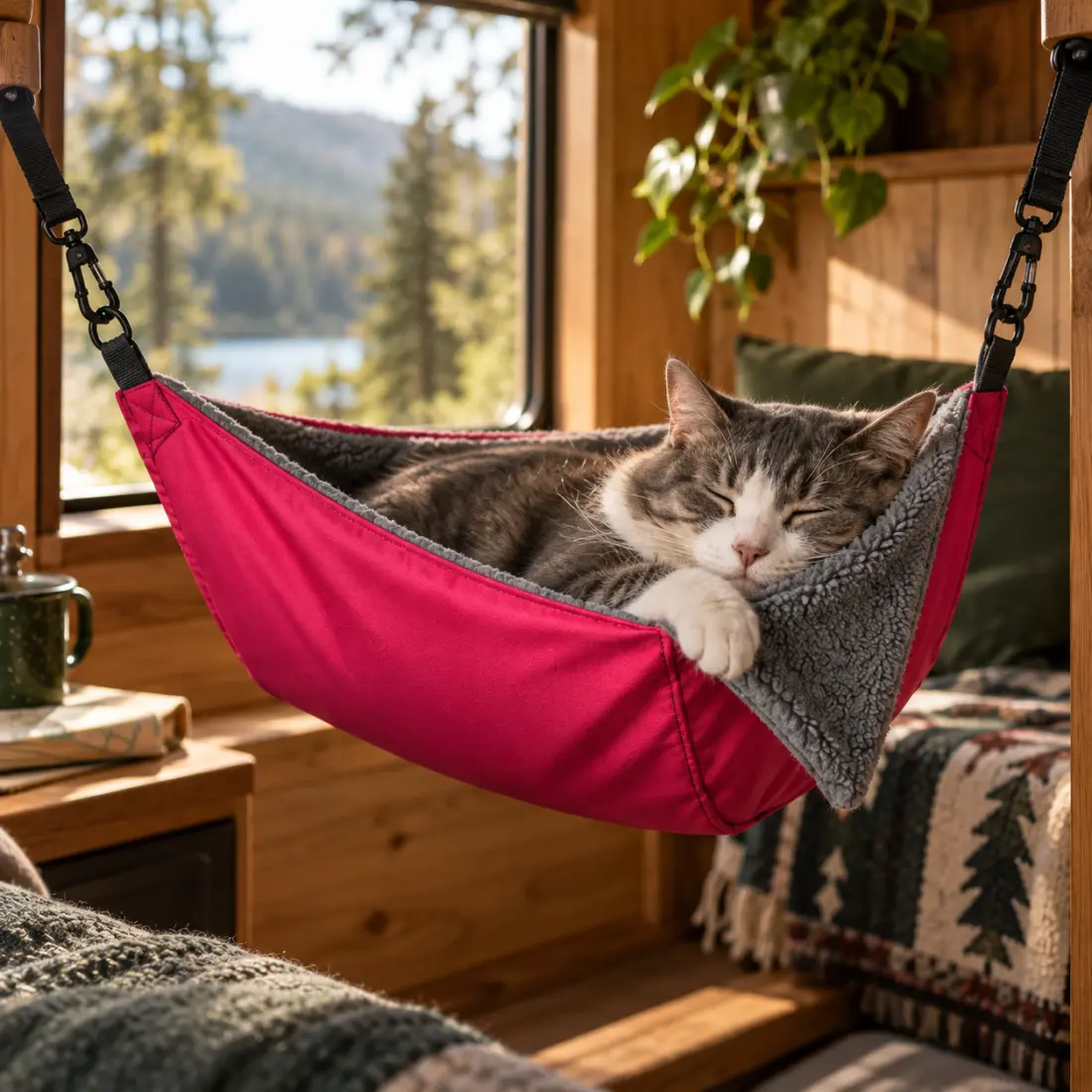 PawFurvia Weekend Away scene with cat in a travel bag