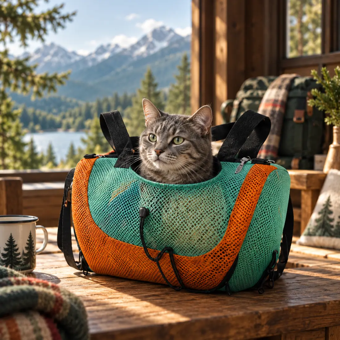 PawFurvia Cozy Rest scene with cat relaxing on a hammock by the window