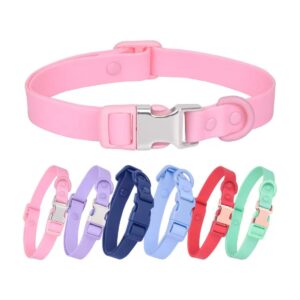 PawFurvia Waterproof Cat Collar, Slim Easy-Clean PVC