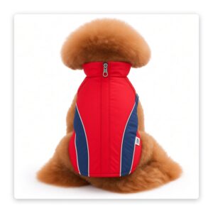 PawFurvia Dog Outdoor Jacket – Padded Fleece, Red, Sizes S–2XL - main