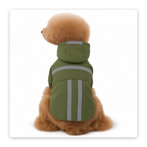 PawFurvia Dog Raincoat, Green & Yellow, Sizes S–2XL - main