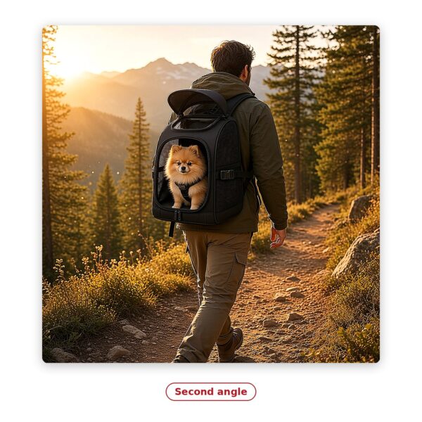Expandable Mesh Pet Backpack with Sunshade — image 2