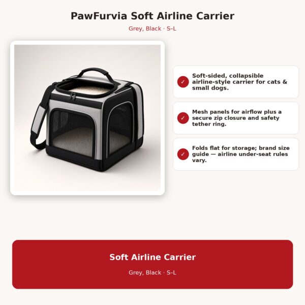 Soft-Sided Collapsible Airline Pet Carrier — image 3