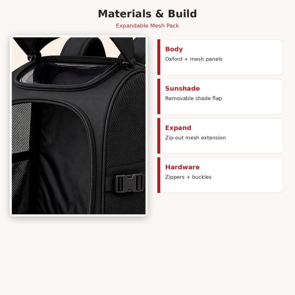 Expandable Mesh Pet Backpack with Sunshade — image 6